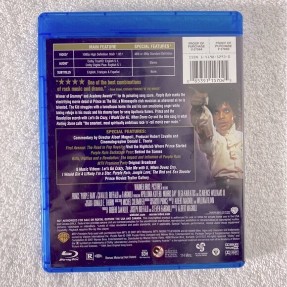 Blu Ray Disc Prince Purple Rain Movie - Picture 2 of 11